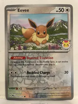 Eevee 74/131 2025 Pokemon Day Stamp Reverse Holo - Image 1