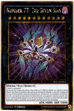 Yugioh Number 77: The Seven Sins PGL3-EN011 1st GOLD (NM) - Image 1