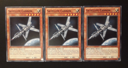 Yu-Gi-Oh! 3x Satellite Cannon, SDCR-EN012, Common, 2. Ed., Englisch, Near Mint - Image 1