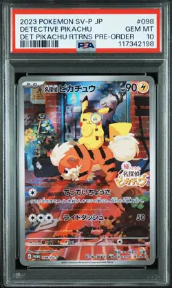 PSA 10 - Detective Pikachu 098/SV-P Japanese Pre-Order Promo - Pokemon Card - Image 1