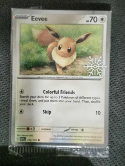 EEVEE - 133/165 - HOLIDAY CALENDAR - COMMON - POKEMON CARD - STAMPED - Image 1