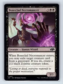 Boneclad Necromancer #411 Regular Common MTG 24 Foundations Jumpstart (J25) - Image 1
