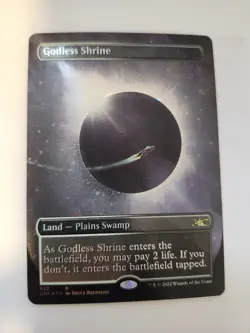 MTG Godless Shrine (Borderless) (Galaxy Foil) - Unfinity (UNF) #533 - Magic - Image 1
