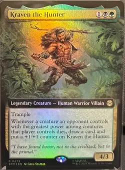 MTG Marvel’s Spider-Man Kraven the Hunter Extended Art Foil (Rare) - Image 1