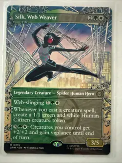MTG Silk, Web Weaver 0215 Regular (Borderless) Magic Marvel's Spider-Man NM SPM - Image 1