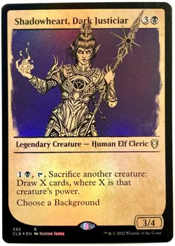 MTG Shadowheart, Dark Justiciar *SHOWCASE FOIL* Battle for Baldur's Gate 392 NM - Image 1