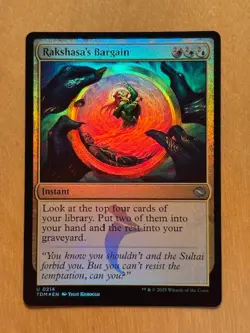 Magic the Gathering MTG Rakshasa's Bargain Foil Tarkir Dragonstorm NM - Image 1