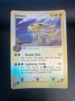 2003 POKEMON CARD EX Sandstorm Jolteon *Reverse Holo* 6/100 **NM/NM+ GEM** - Image 3