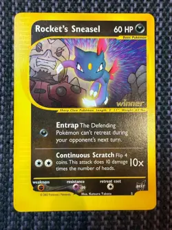 ROCKET'S SNEASEL - WINNER Stamped BEST OF GAME #5 Promo - Pokemon Card WOTC NM - Image 1