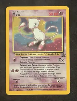 Pokemon TCG Mew Black Star Movie Promo #8 Holo Card 1999 WOTC Vintage Swirl - Image 1