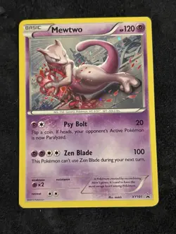 Pokemon TCG Mewtwo XY101 Holo Promo Card 2015 MP Condition - Image 1