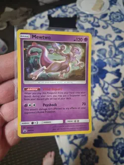 Mewtwo SM214 Sun & Moon Black Star Promo Cosmos Holo Pokemon Card LP - Image 1