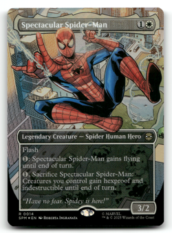 ✨ SPECTACULAR SPIDER-MAN 14 NM FOIL BORDERLESS RARE SPIDERMAN MTG ENGLISH - Image 1