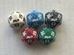 Lot of 5 Magic Gathering Core Set 2019 M19 SPINDOWN D20 Life Counter Dice Die - Image 1