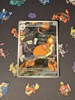 Pokemon Cards Rocket’s Raticate 202/182 Illustration Rare Destined Rivals - (NM) - Image 1