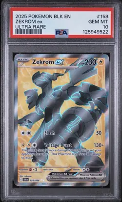 Zekrom EX 158/086 Full Art Ultra Rare Black Bolt Pokemon TCG PSA 10 - Image 1
