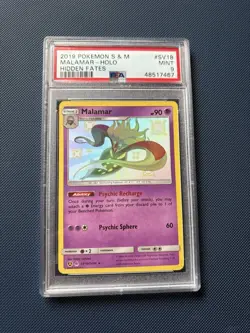 2019 Sun & Moon Hidden Fates Malamar Holo Shiny Vault SV18 Pokemon PSA 9 Mint - Image 1
