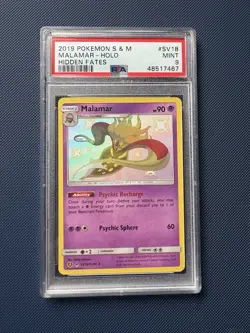 2019 Sun & Moon Hidden Fates Malamar Holo Shiny Vault SV18 Pokemon PSA 9 Mint - Image 2