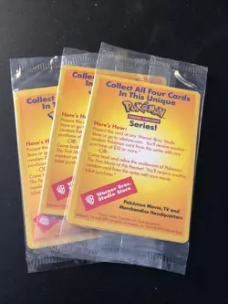 1999 Pokemon Warner Bros. The First Movie Promo Cello Sealed Pack Black Star - Image 3