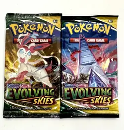 Evolving Skies Pokemon TCG Booster Packs (2 Packs) Sealed - Image 1