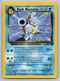 Pokemon Dark Blastoise 20/82 Team Rocket Unlimited Non Holo Rare HP - Image 1
