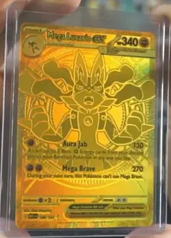 Pokemon M Mega Lucario EX Gold Ultra Secret Rare Holo 188/132 Mega Evolution - Image 1