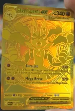 Pokemon M Mega Lucario EX Gold Ultra Secret Rare Holo 188/132 Mega Evolution - Image 3