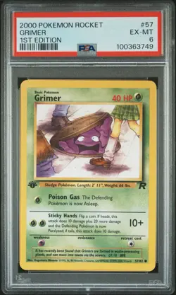 2000 Pokemon Team Rocket Grimer 1st Edition #57 PSA 6 EX-MT - Image 1