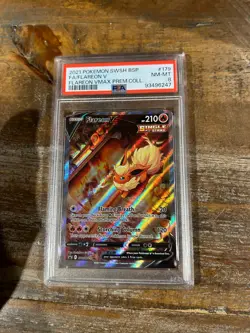 POKEMON 2021 Promo Vmax Prem Collection Full Art FLAREON V #179 PSA 8 RARE - Image 1
