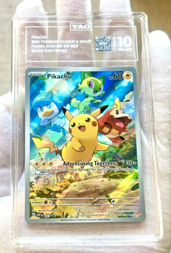 2023 Pokemon S&V Paldea Evolved ETB - Pikachu Black Star Promo #027 TAG 10 - PSA - Image 2