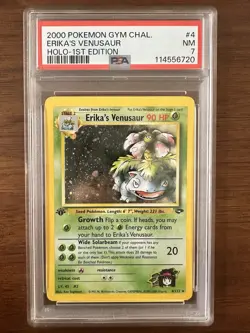 Erika’s venusaur 1st Edition Holo PSA 7 2000 Pokemon Gym Challenge #4 - Image 1