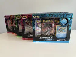 NEW SEALED Pokemon TCG Champion’s Path Gym Pin Collection Set of Six 👀BEAUTIFUL - Image 1