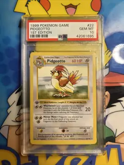 PSA 10 Gem Mint Pidgeotto 22/102 Base Set 1st Edition Shadowless Pokemon ENGLISH - Image 1