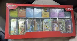 Pokemon Prismatic Evolutions 8 Mini Tins Costco SEALED *Damaged Box* - Image 2