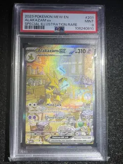 2023 Pokemon Mew EN 151 Alakazam EX 201/165 Special Illustration Rare PSA 9 - Image 1