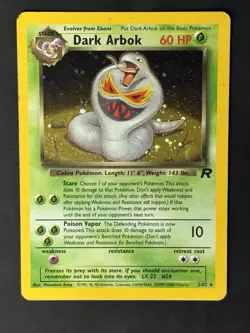 Pokemon Vintage Dark Arbok Holo Rare TCG Card 2/82 WotC - Image 1