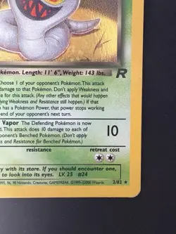 Pokemon Vintage Dark Arbok Holo Rare TCG Card 2/82 WotC - Image 4