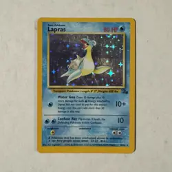 Lapras 10/62 Pokemon Card TCG Fossil Unlimited Holo MP - Image 3