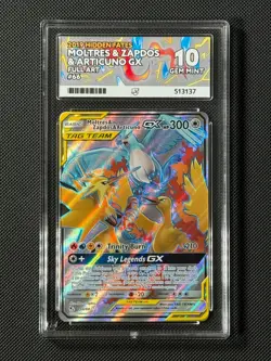 ACE 10 Moltres & Zapdos & Articuno GX 66/68 Pokemon Card Hidden Fates GEM MINT - Image 1