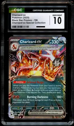 CGC 10 GEM MINT Charizard Ex 196 SVP Promo SVP196 HOLO Pokemon Card - Image 2