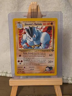 Pokemon Gym Challenge Giovanni's Machoke 42/132 Regular Card NM Condition - Image 1