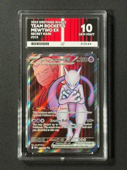 ACE 10 Team Rocket's Mewtwo ex 213/182 Secret Pokemon Card Destined GEM MINT - Image 1
