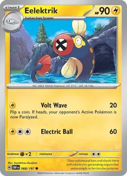 Eelektrik 068/197 | Obsidian Flames | Common Non Holo | NM Pokemon Card - Image 1
