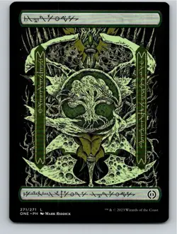 Magic the Gathering Forest #271 Full Art Phyrexian Phyrexin All Will Be One MTG - Image 1