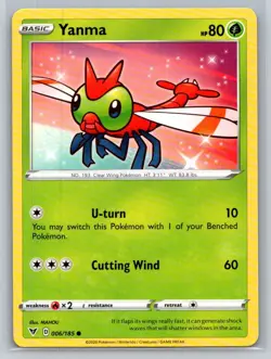 Yanma #006/185 SWSH04: Vivid Voltage Common - Pokemon Cards G10 - Image 1