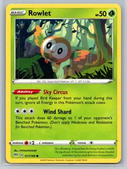 Rowlet #011/189 SWSH03: Darkness Ablaze Common - Pokemon Cards G10 - Image 1