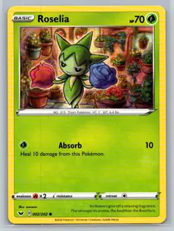 Roselia #002/202 SWSH01: Sword & Shield Base Set Common - Pokemon Cards G10 - Image 1