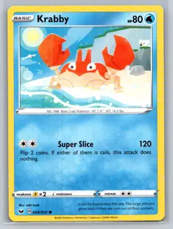 Krabby (043) #043/202 SWSH01: Sword & Shield Base Set Common - Pokemon Cards D74 - Image 1