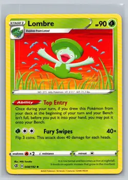Lombre #008/192 SWSH02: Rebel Clash Uncommon - Pokemon Cards G10 - Image 1