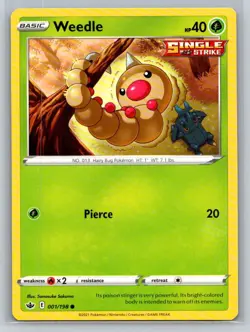 Weedle #001/198 SWSH06: Chilling Reign Common - Pokemon Cards G11 - Image 1